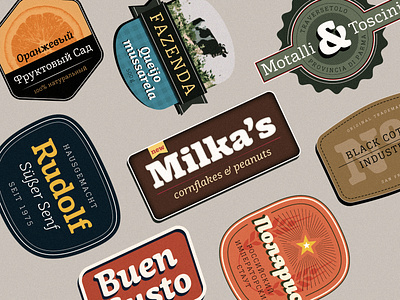 Labels using Mayonez branding graphic design typography vector