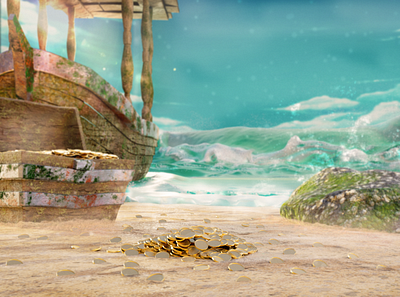 Adventure 3d adventure animation arnold bifrost concept art maya nature ocean substance painter treasure