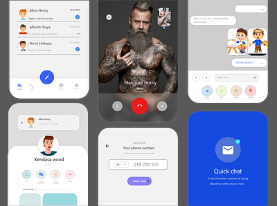 Chat app app design illustration typography ui ux