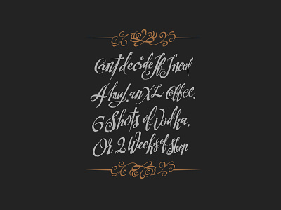 can't decide caffeine classy classy font coffee lettering retro script vintage