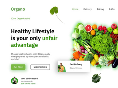 Organo website landing page graphic design ui webdegign
