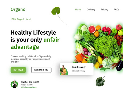 Organo website landing page