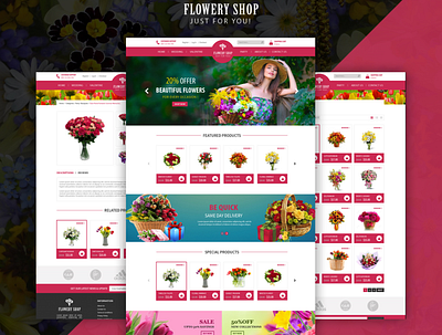 FLOWERY SHOP Cs cart 4.13.3 animation bugtreat cscart design ecommerce logo magento prestashop shopify ui vector webdesign webdevelopment webtemplate webtemplatedesign