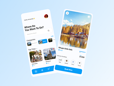 Travel app. app design ui ux