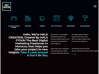 Hala Creation Website branding design