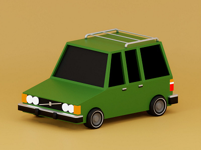 lowpoly station wagon 3d art blender car car culture cartoon cartoon car station wagon
