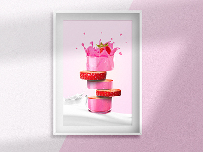 Manipulated Strawberry Milkshake graphic design photomanipulation photoshop