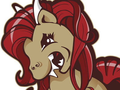 My Evil Pony illustration mascot mockery red tan vector