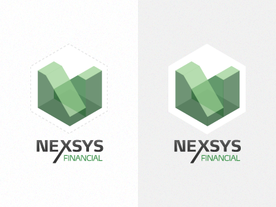 Nexsys cube ffmax geometric hexagon isometric logo transparency
