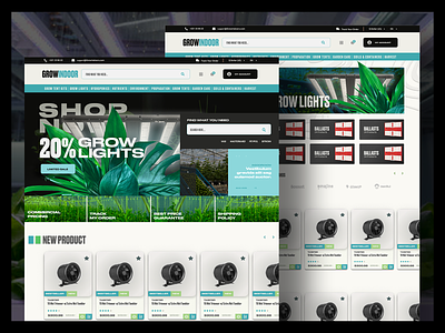 GrowIndoors Website cannabisecommerce cbd heromockup landingpage uxuidesign webdesign webdesigner webminimalist website welcome wordpress