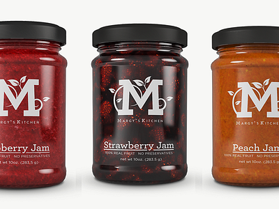 Margy's Jam branding food jam logo packaging