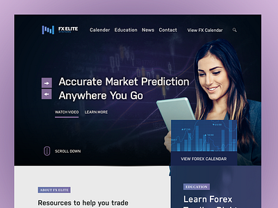 FX Elite forex purple web design website