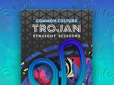 Trojan Scissors branding bright cannabis geometric geometry logo packaging pattern redesign tropical