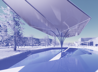 purple rendering 3d architecture render