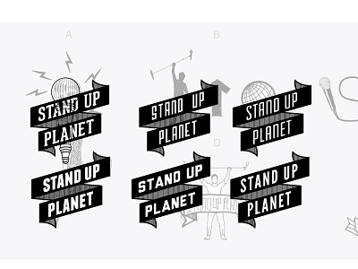 Stand Up Planet Type Selection font logo planet ribbon text type typography