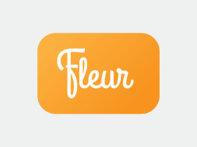 Fleur Logotype cursive floral flower gradient logo logotype orange script simple type typography white