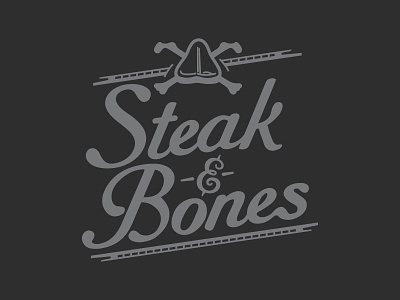 Steak and Bones bones classic logo logotype skull vintage