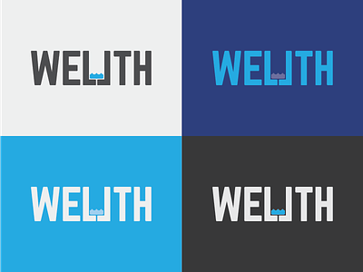 Wellth Logo blue branding charity clean colors contemporary logo modern non profit sans serif water well