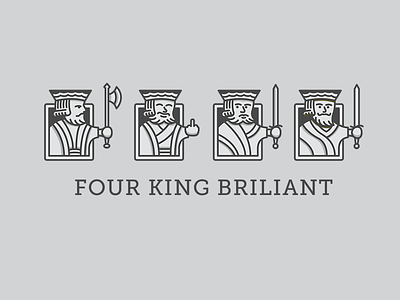 Four King Brilliant Logo cards clubs comedy diamonds four funny hearts king playing cards royalty spades