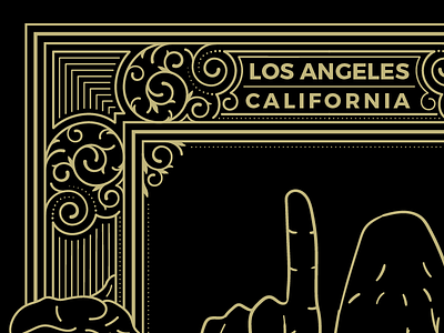 Los Angeles Hands detail floral flourish hands illustration swirls vector