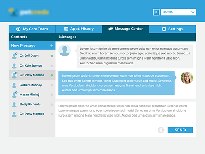 Simple Messaging Interface backend dashboard email interface message messaging ui ux