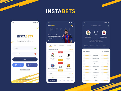 Instabets Betting App android android app design app design app ui betting betting app debut mobile ui