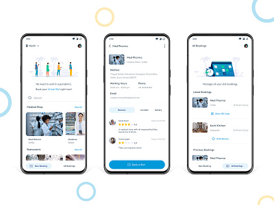 Virtual Queue Booking App android app design app ui design app ui ux debut online queue queue slot slot booking virtual queue