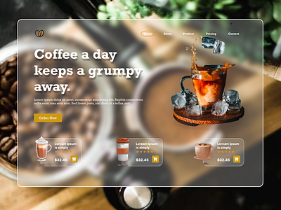 landing page for a coffee website