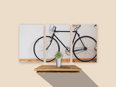 Bike - Minimalist Painting For Your Living Room bike black and white design dreamhouse furniture house interface living room look minimalist painting pic picture poster pot shadow simple stylist table visual
