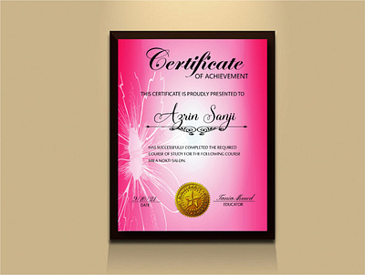 Certificate Design appreciation award certificate certificate design completion design graphic design logo print
