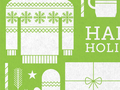 Holiday card 2013 christmas coffee green greeting card holiday icon illustration postcard print serif sweater texture