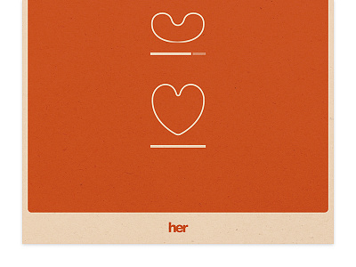 Her Movie Poster Rework film heart her love movie orange poster print valentine