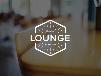 NewsCred Lounge logo burst event food identity logo mark rays restaurant seal