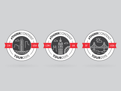 #ThinkContent Tour Seals architecture chicago circle city event identity landmark logo london san francisco seal skyline