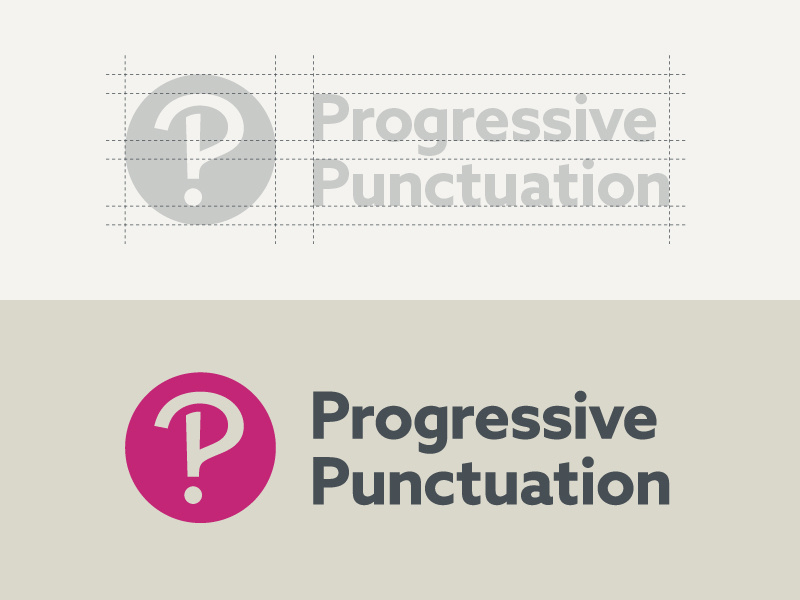 Side project logo construction brand identity punctuation grid construction logo