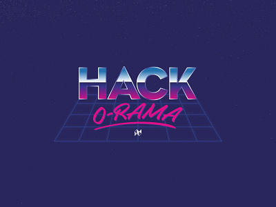 Hack-O-Rama 2016 concept 80s hack identity logo retro startup tech vintage