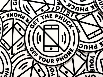Get the phuck off your phone sticker mobile phone sticker swag technology