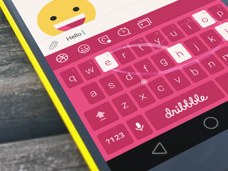 Keyboard design project icons hello message hotkeys dribbble app mobile emoji android keyboard