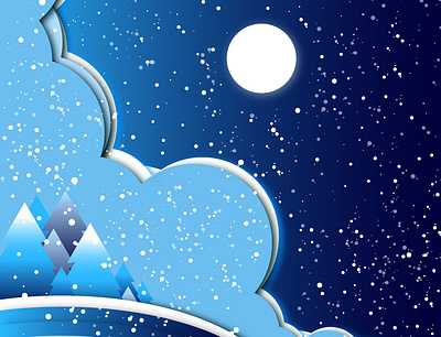 Snow Night design illustration logo