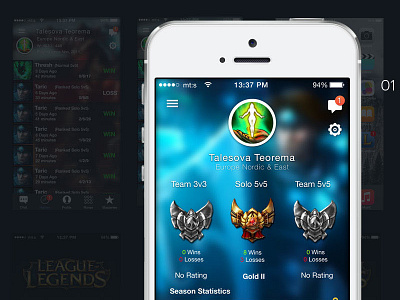 League of Legends - iOS User Interface concept design interface ios league legends lol of user