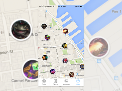 League of Legends - Map View UI / WIP experience gaming interface ios league legends of ui user