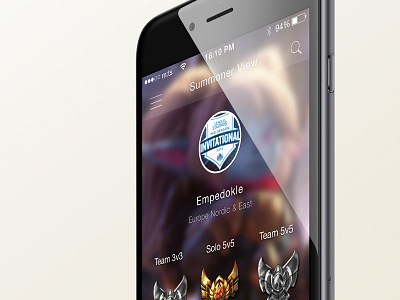 League of Legends Profile Screen - iOS UI concept design interface ios league legends lol of user