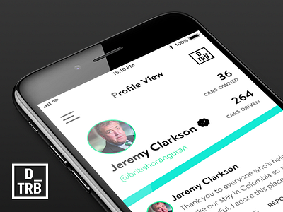 Drive Tribe App - Profile Screen - iOS Concept concept drive drive tribe gear ios iphone jeremy clarkson top top gear tribe