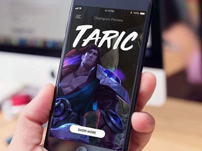 League of Legends - Champion Profile - iOS Concept concept games ios league league of legends legends of riot riot games taric