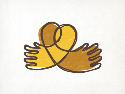 US-Mexico Border Philanthropy Partnership arms handmade heart hug icon identity logo mockup print