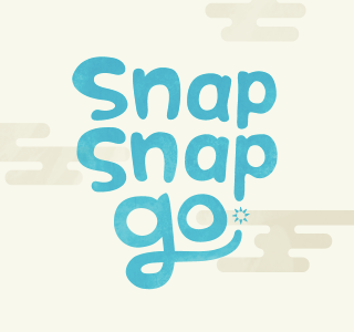 Snap, snap, go. Rough Logo. fun logo typography