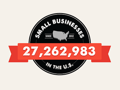 Small Business in U.S. - Main Statistic emblem illustration infographic seal