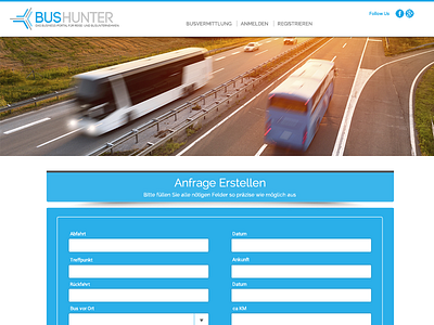 BusHunter Landing Page css html landing page ruby on rails web design