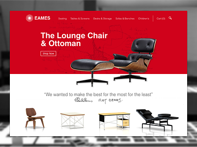 Daily UI 003: Landing Page 3 daily ui eames furniture home landing page store