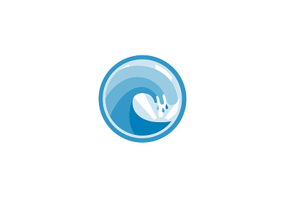 Blue Wave beach blue icon logo ocean sea water wave white